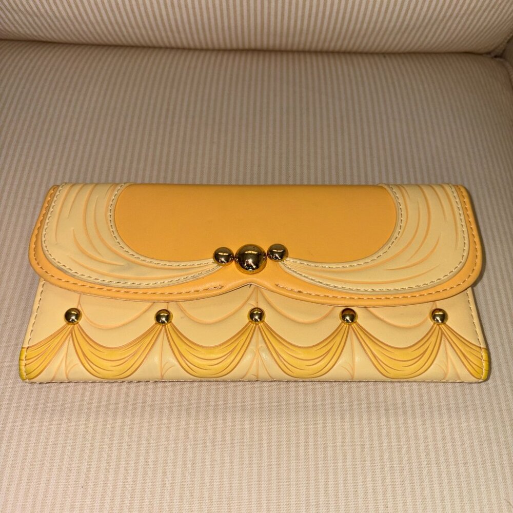 Disney Loungefly Beauty And The Beast 30th Anniversary Belle Yellow Dress Wallet